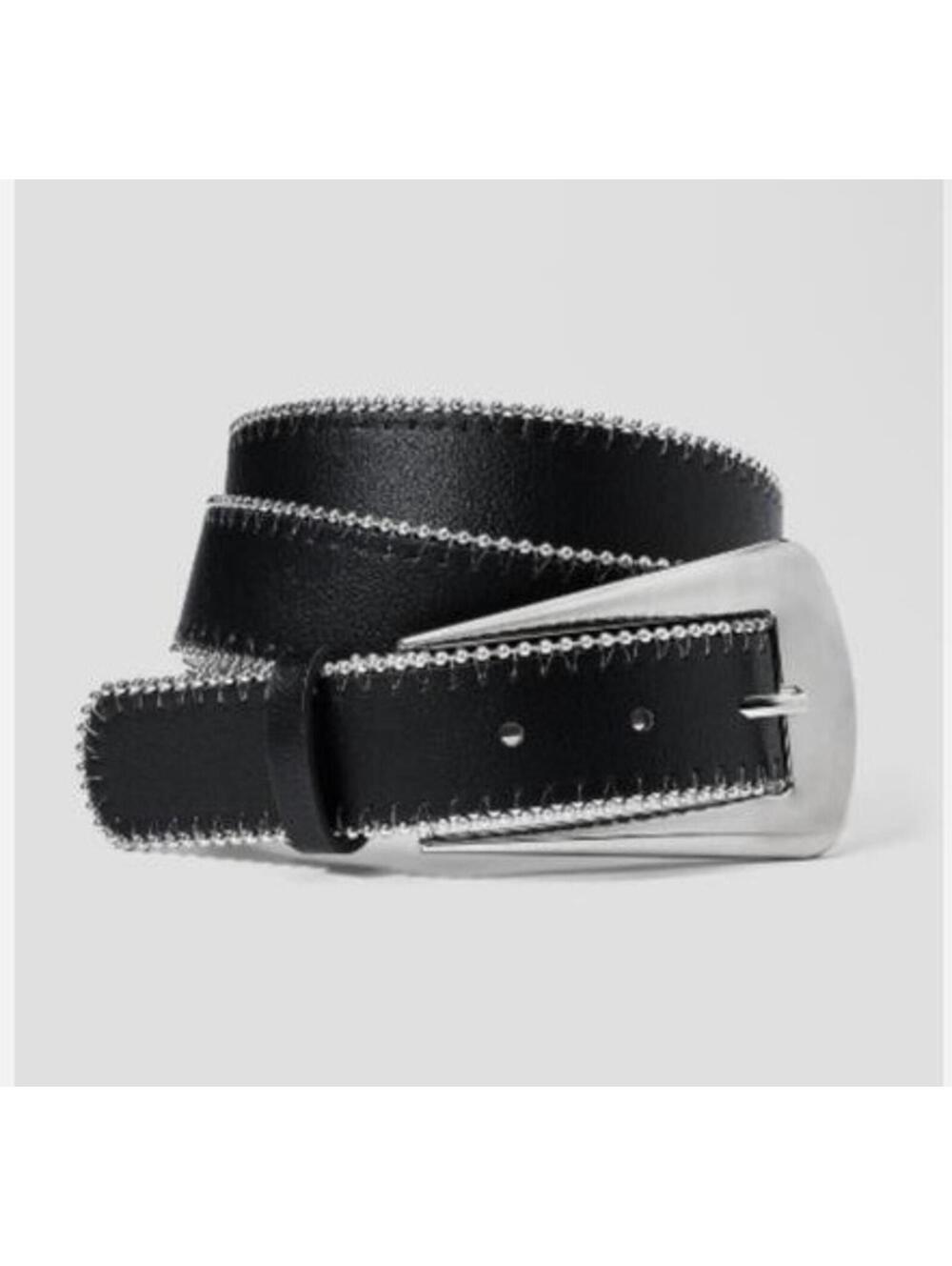 Shot Bead Edge Belt with Fashion Buckle - Wild Fable™ Black XX LARGE
